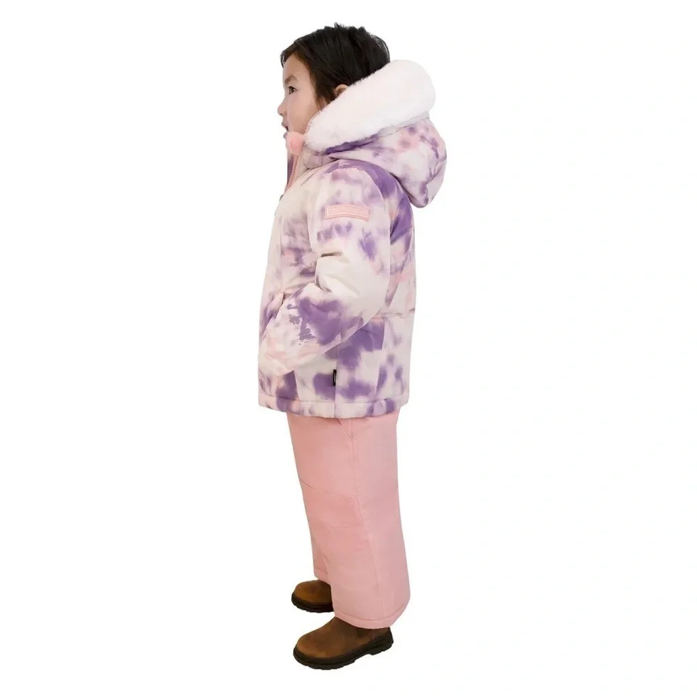 Spyder Kids Purple and Pink Tie-Dye Puffer Jacket